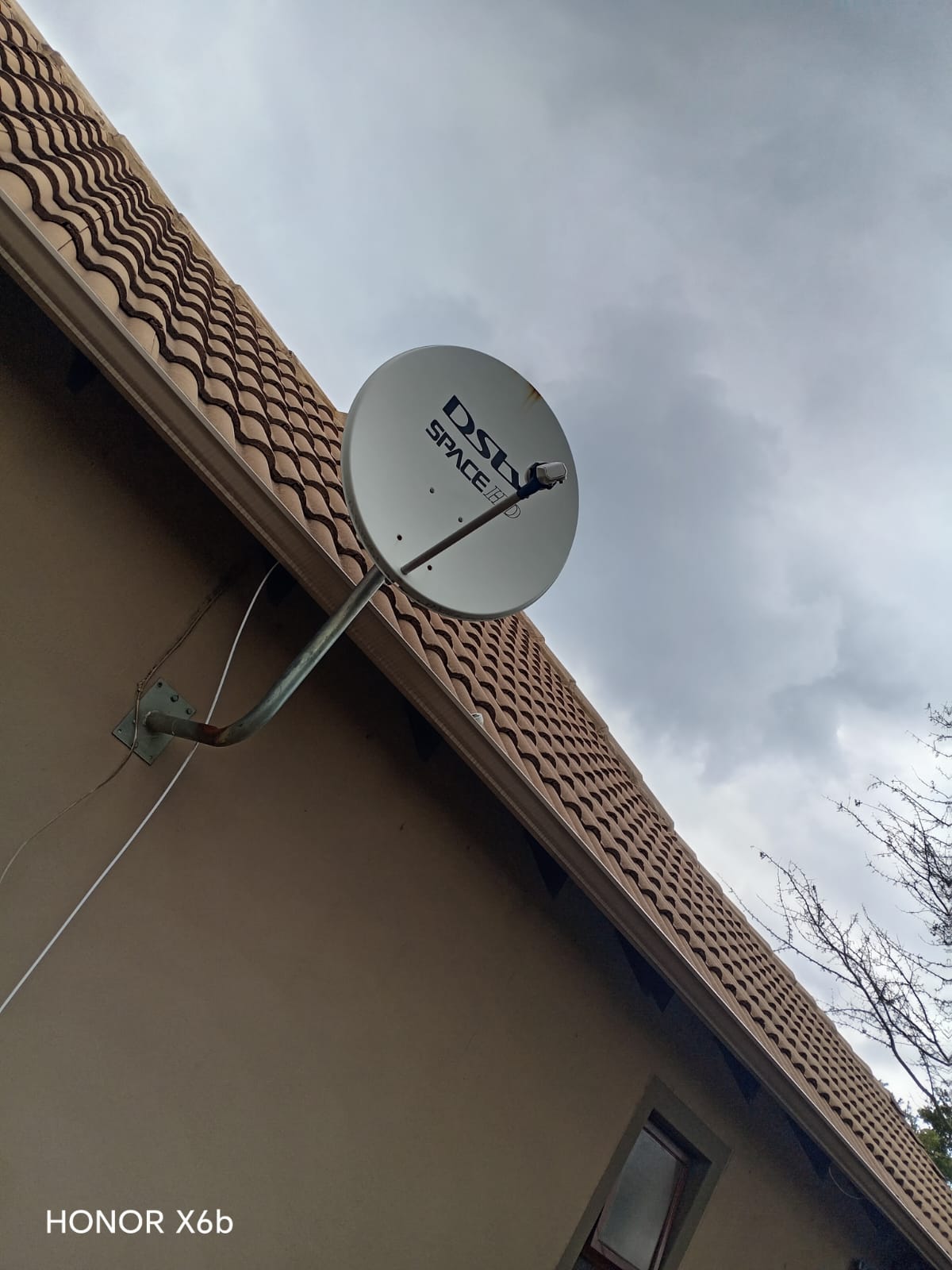 Neatly routed DStv cabling installation
